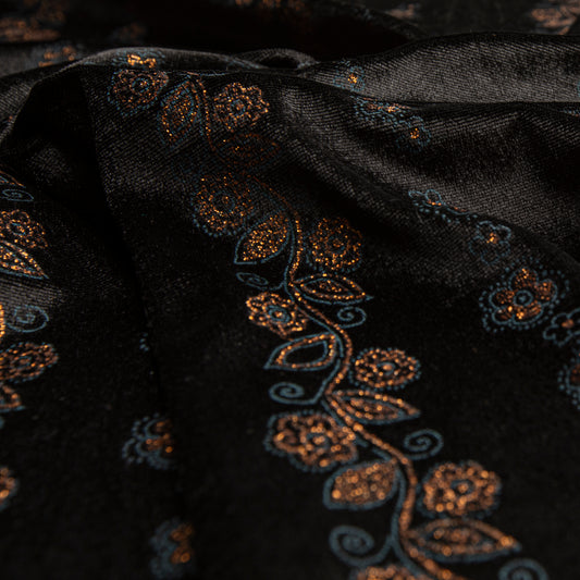 Veludo Estampado Preto Des A3