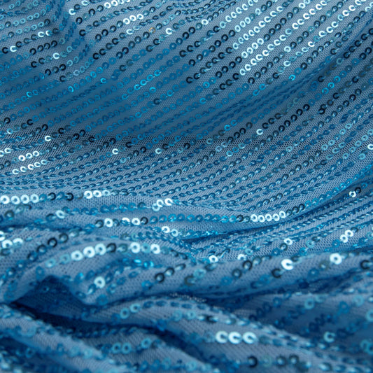 Tule Paetê Des. 2  Azul Claro