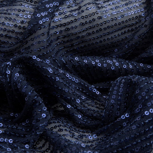 Tule Paetê Des. 2 Azul Marinho