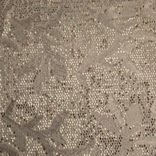 Pele Paetê Bordado  Manteiga Marfim