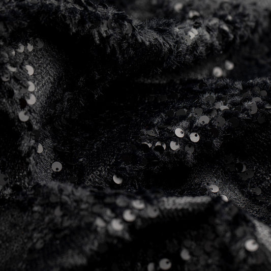 Pele Paetê Bordado Preto