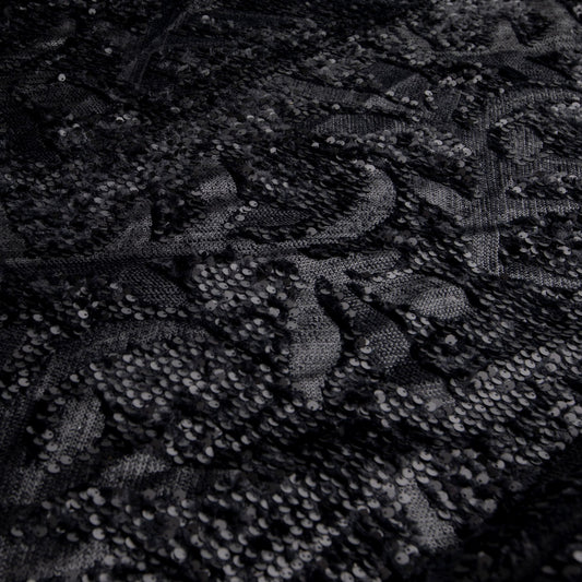 Pele Paetê Bordado Preto