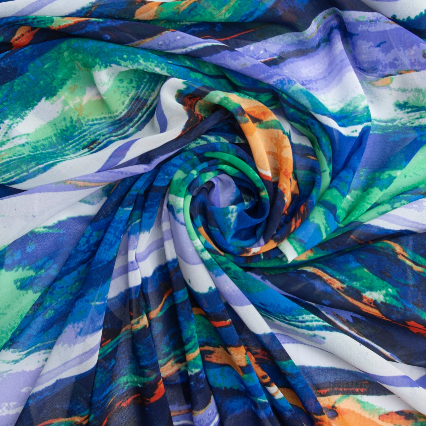 Chiffon Estampado Azul Des 19