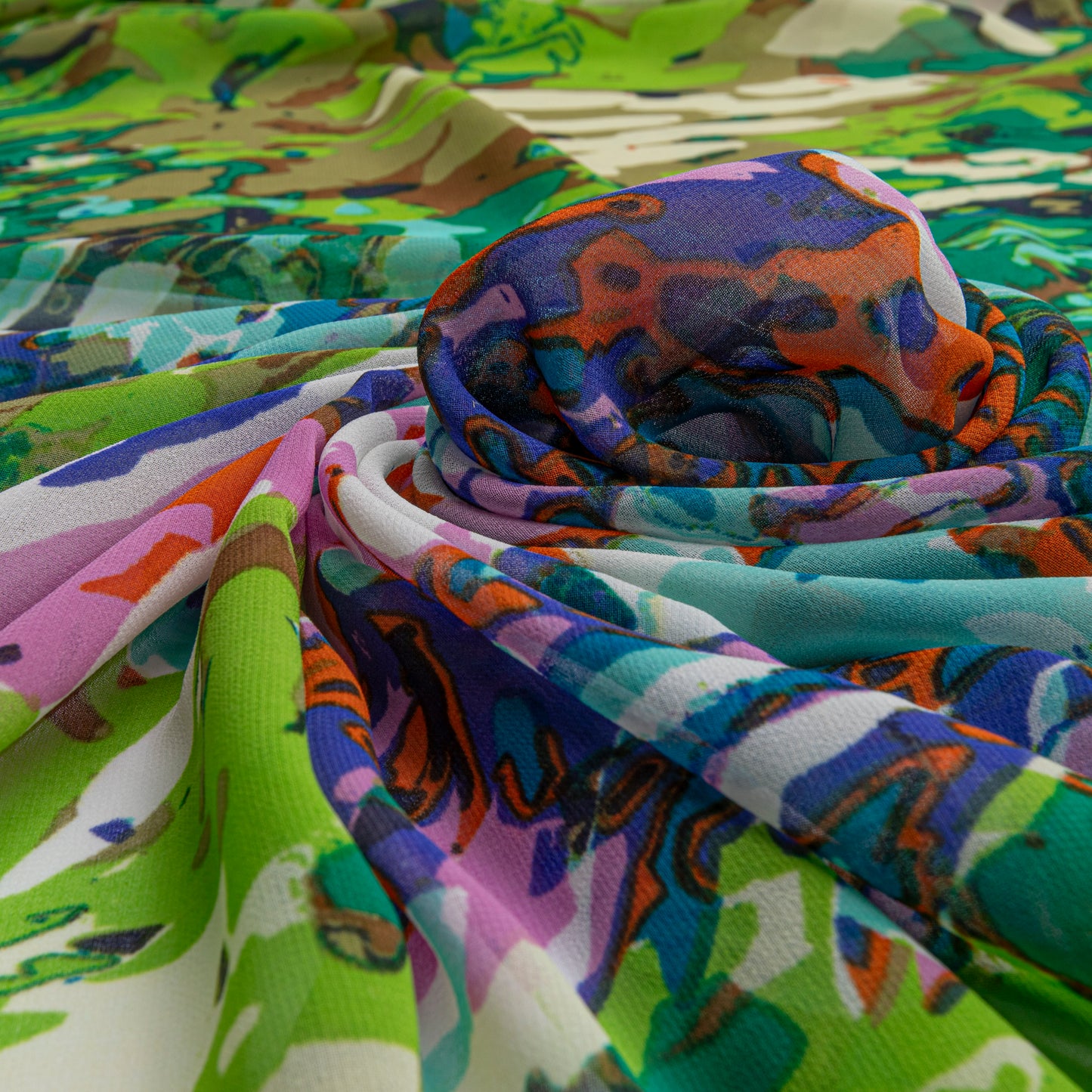 Chiffon Estampado Verde Bandeira Des 17