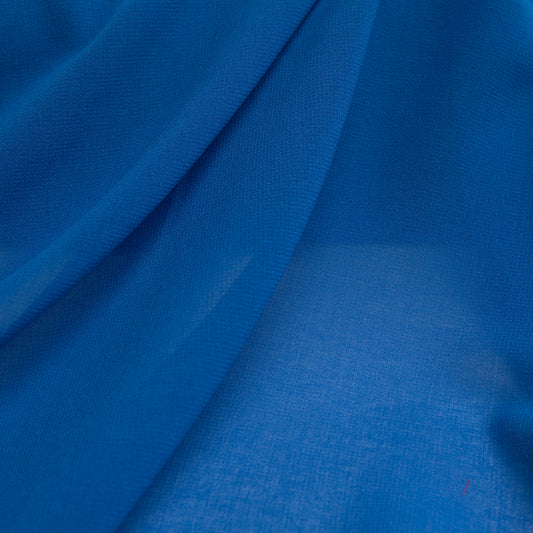 Chiffon Toque De Seda Azul Royal