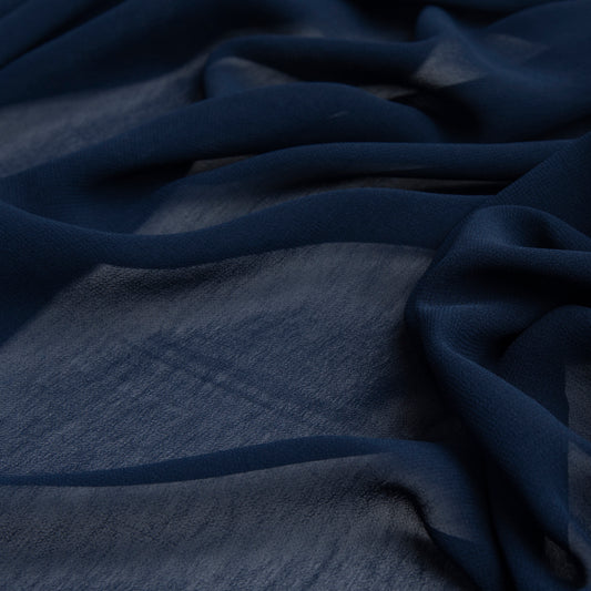 Chiffon Toque De Seda  Azul Marinho