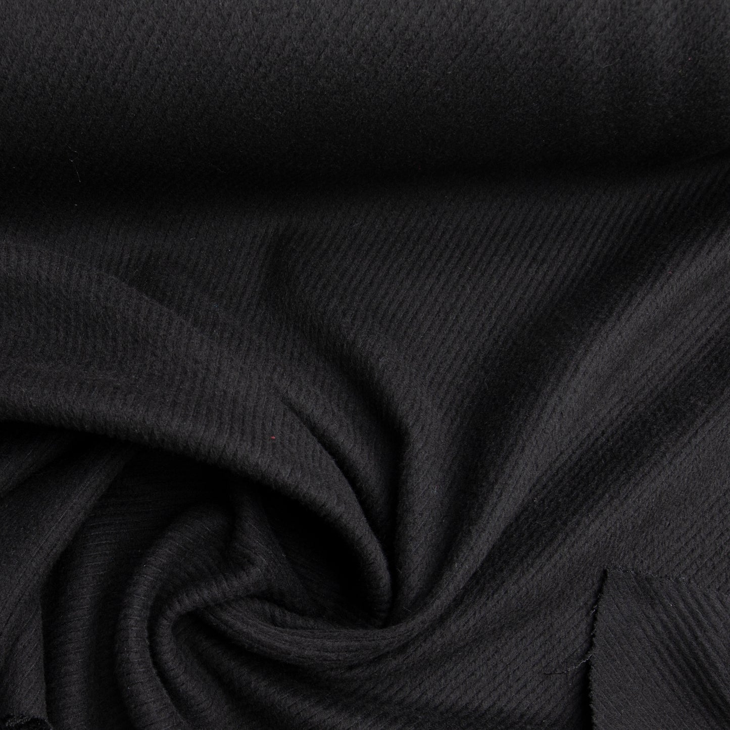 Lã Batida Twill Preto