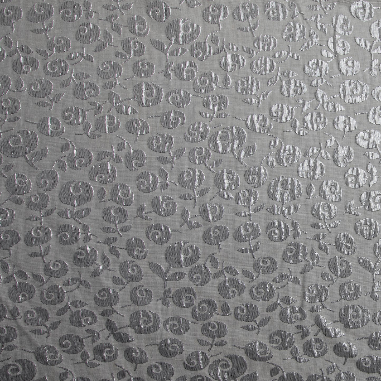 Jacquard Metálico Flor Prata