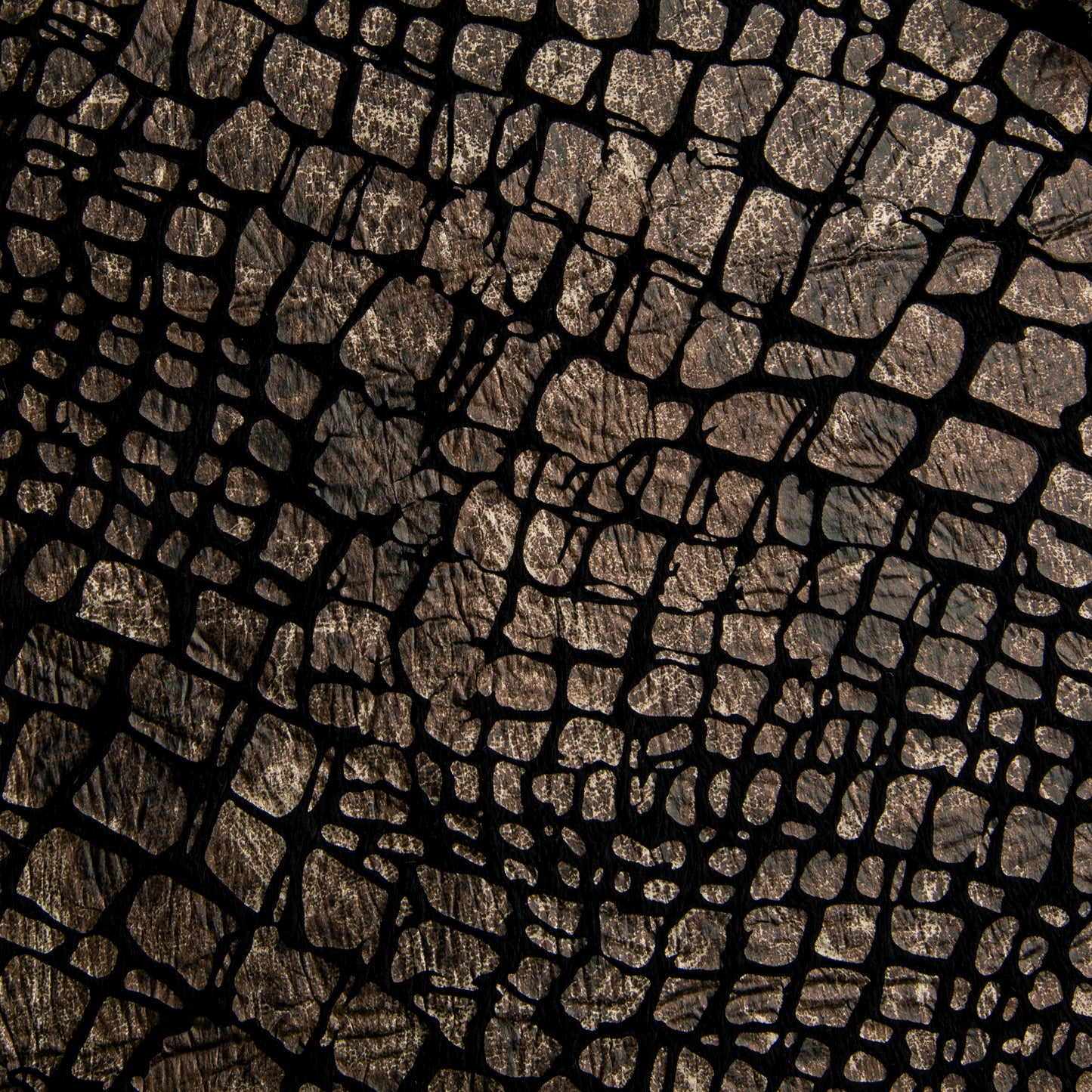 Pele Croco Com Foil Marrom