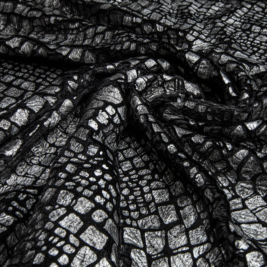 Pele Croco Com Foil Preto