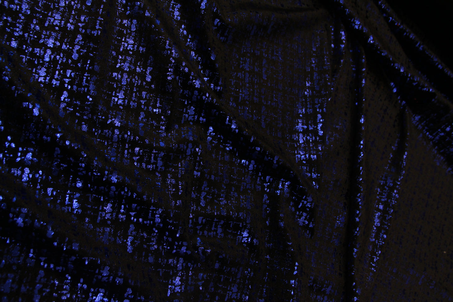 Veludo Tweed Metalizado Azul Bic