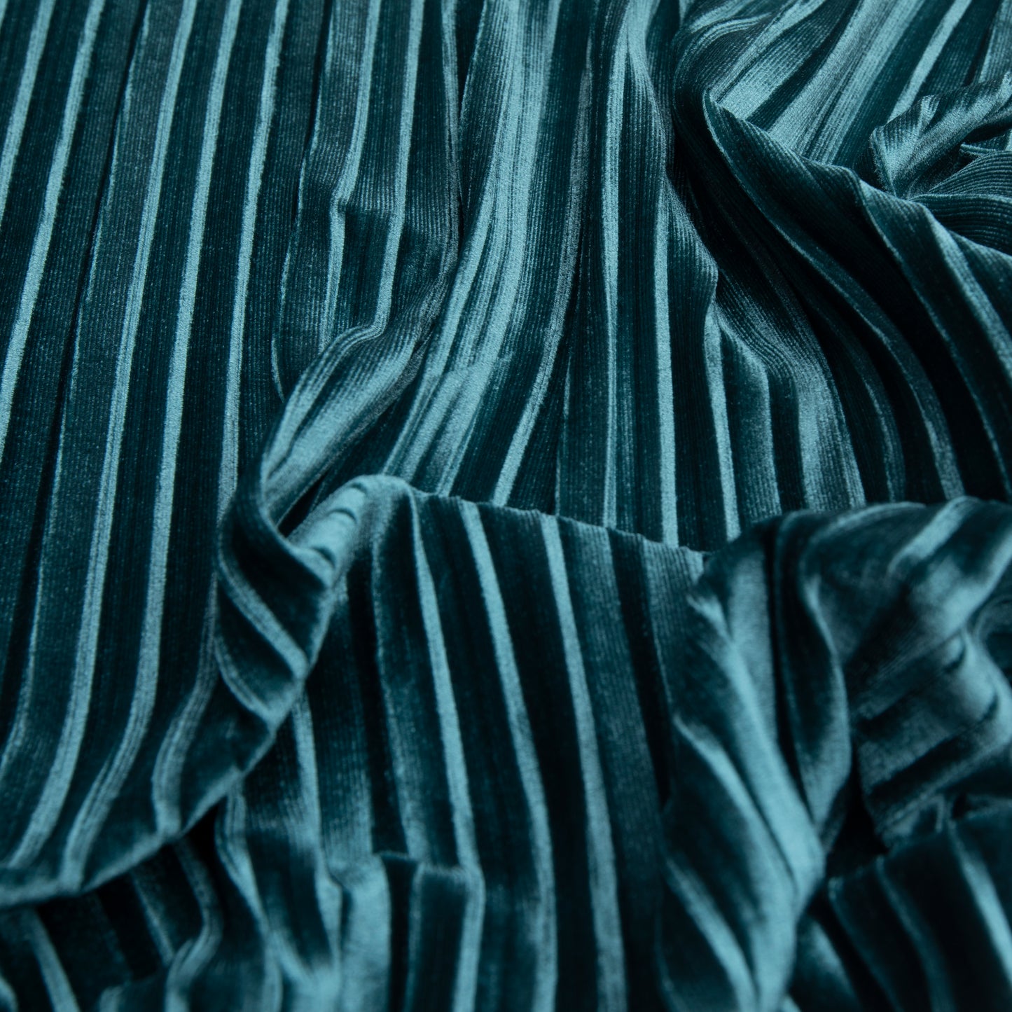 Veludo Plissê Span Azul Anis