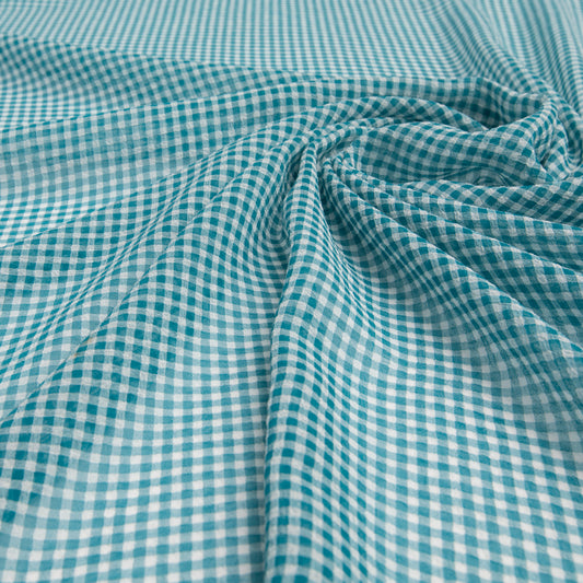 Chiffon Mini Vichy Azul Petroleo