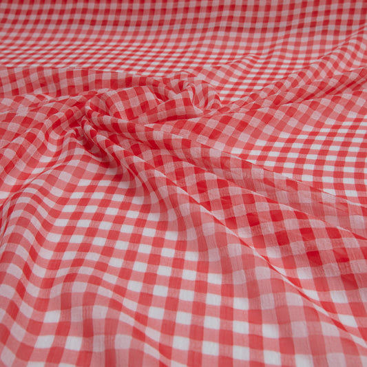 Chiffon Vichy Médio Vermelho