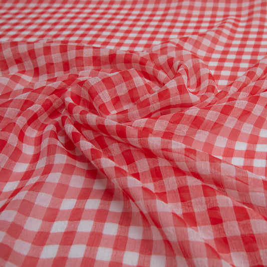 Chiffon Vichy Médio Vermelho