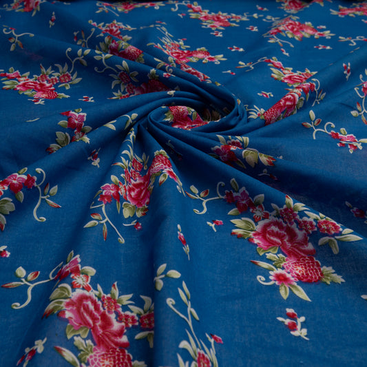 Estampado Floral Azul Bic