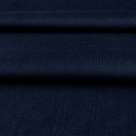 Veludo Cotelê  Fino Com Elastano  Azul Marinho