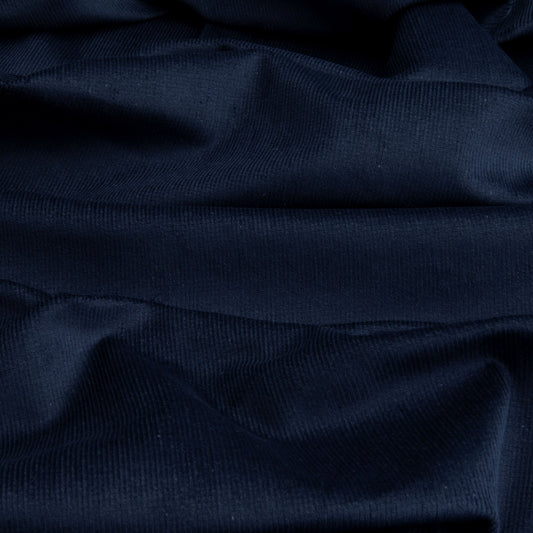 Veludo Cotelê  Fino Com Elastano  Azul Marinho