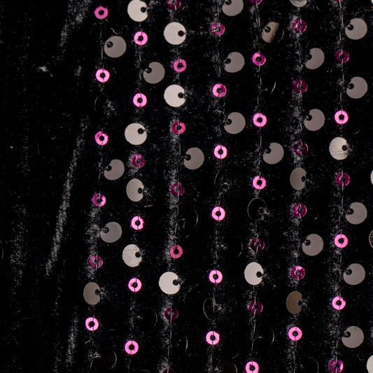 Veludo Paetê Bordado Dots Pink