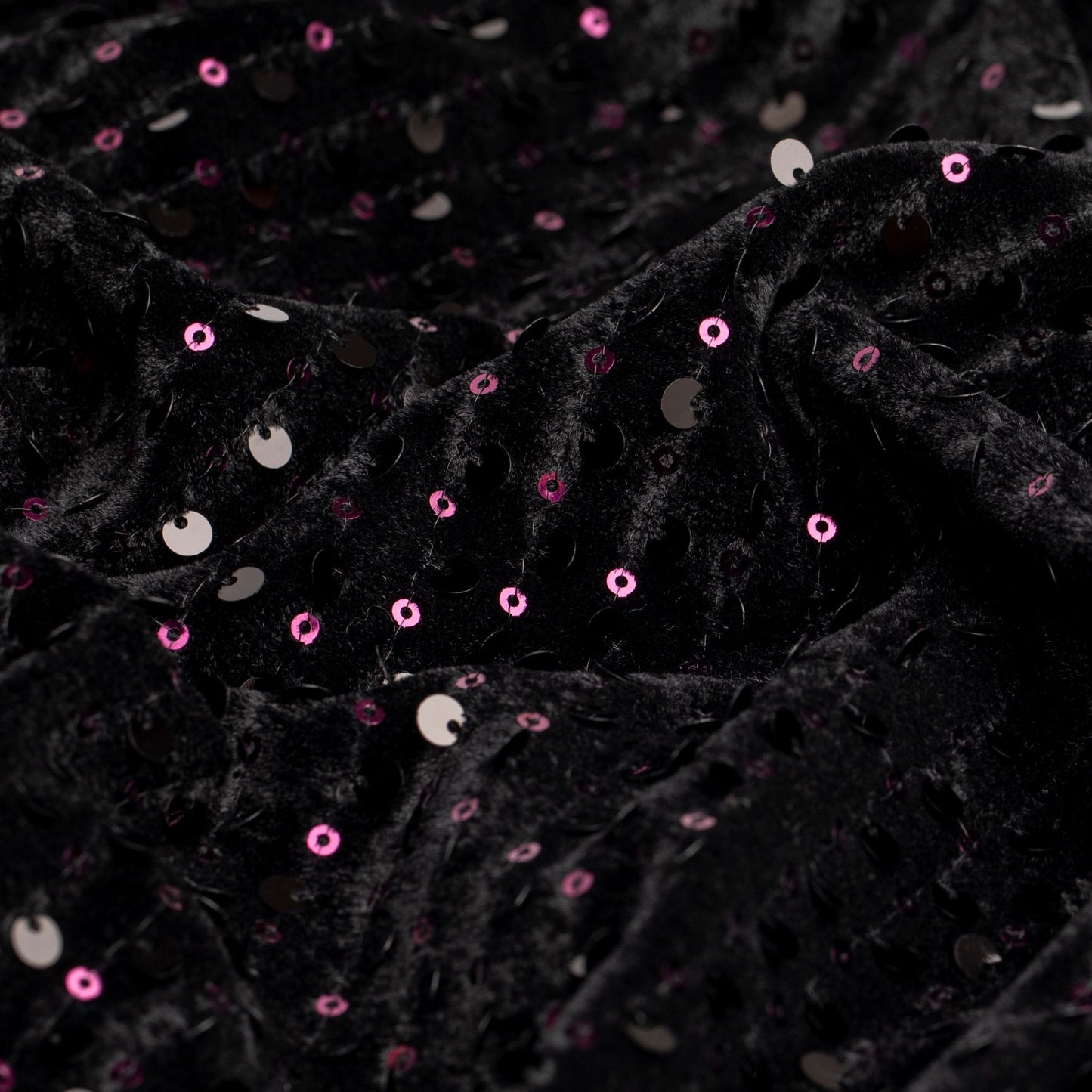 Veludo Paete Bordado Dots Pink