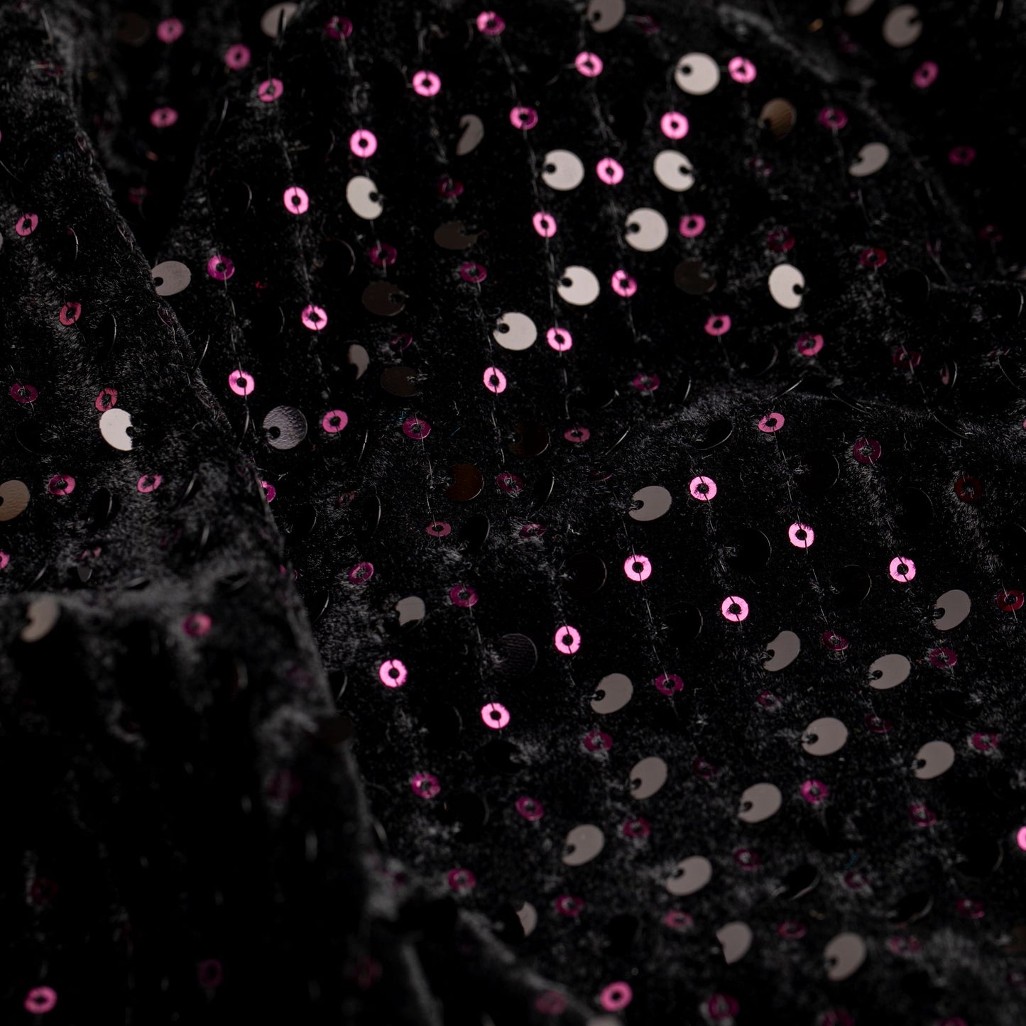 Veludo Paete Bordado Dots Pink