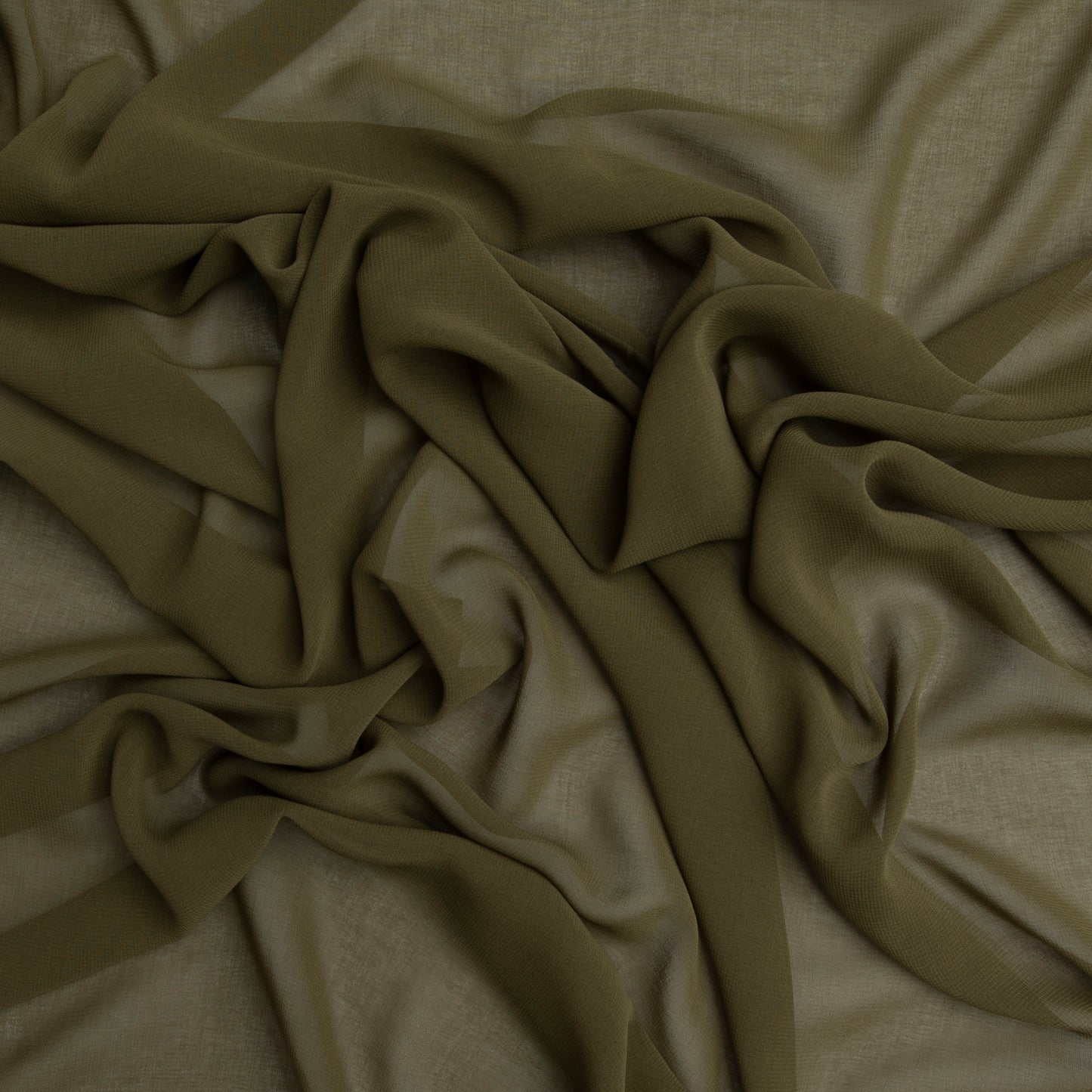 Chiffon Toque De Seda Verde Musgo