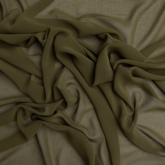 Chiffon Toque De Seda  Verde Musgo