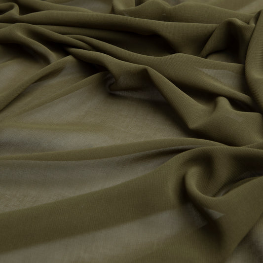 Chiffon Toque De Seda  Verde Musgo