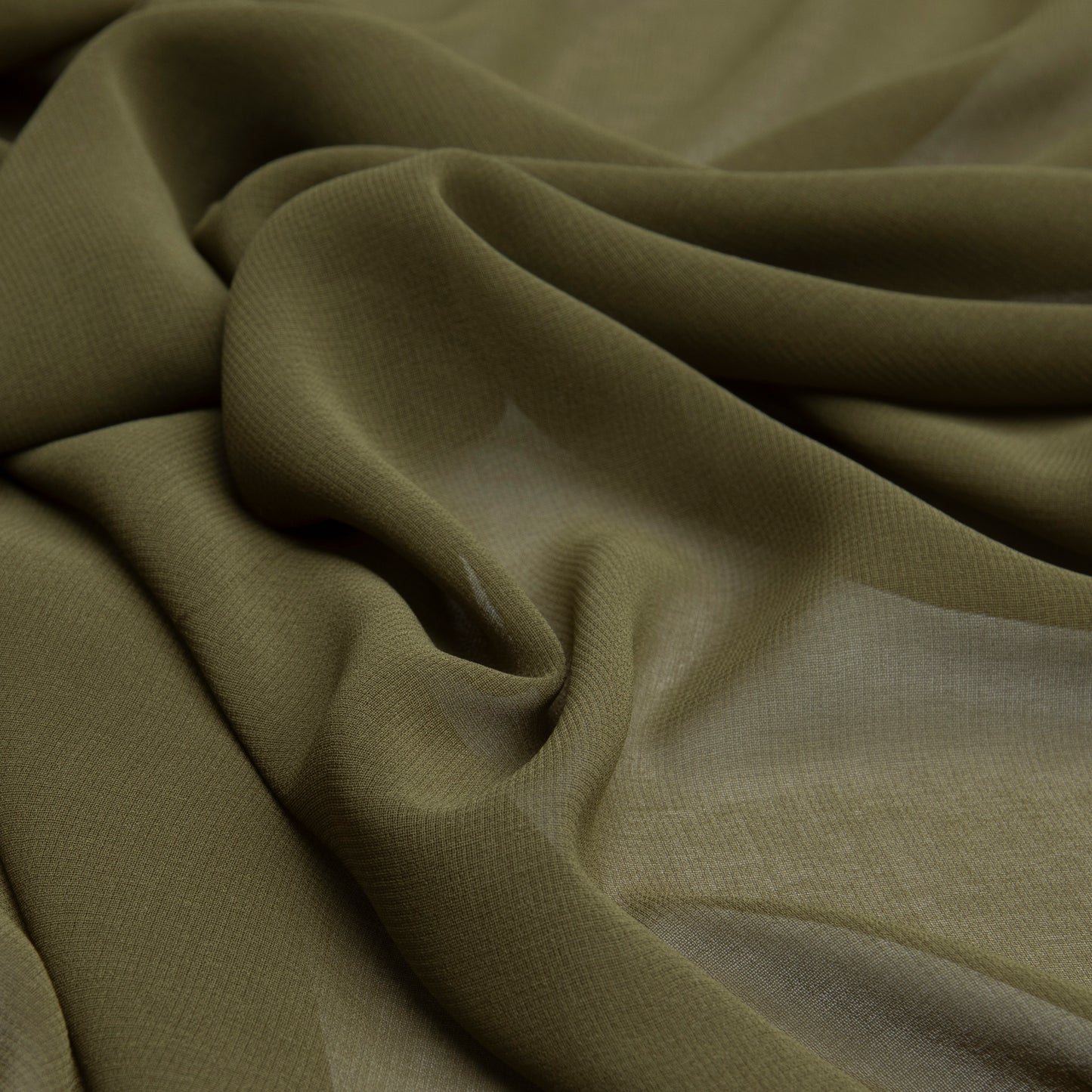 Chiffon Toque De Seda Verde Musgo