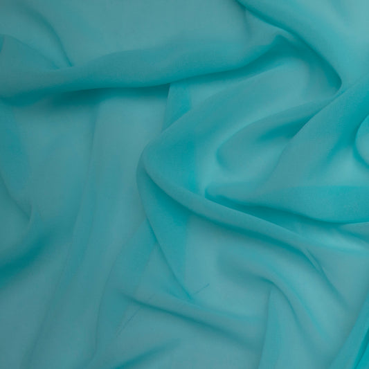 Chiffon Toque De Seda  Azul Piscina