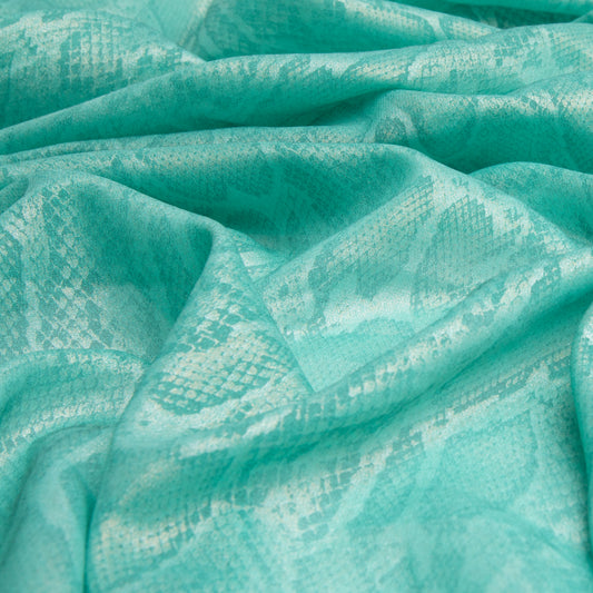 Chifon Foil Bicho Verde Claro