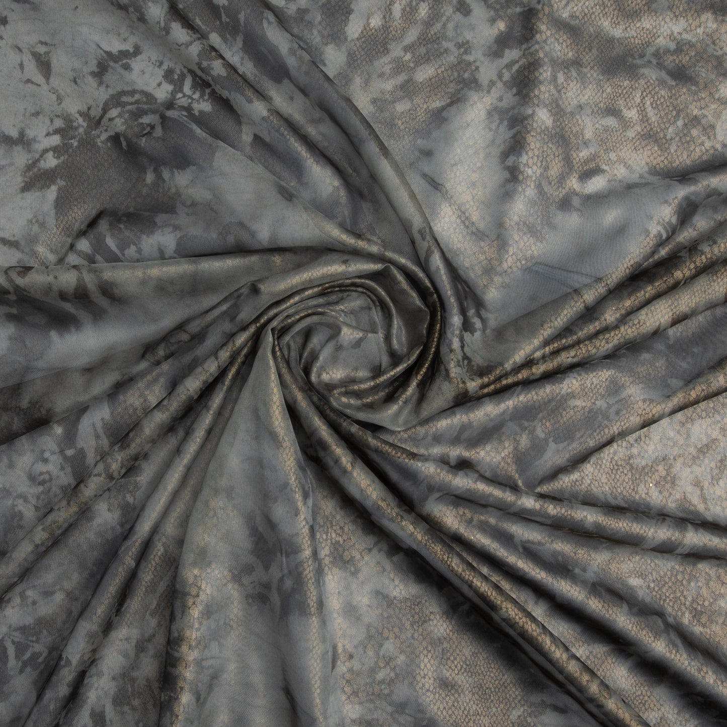 Chiffon Tie Dye Foil Cinza