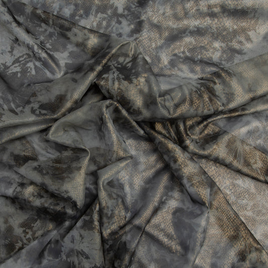 Chiffon Tie Dye Foil  Cinza