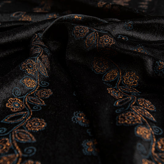 Veludo Estampado Preto Des A3