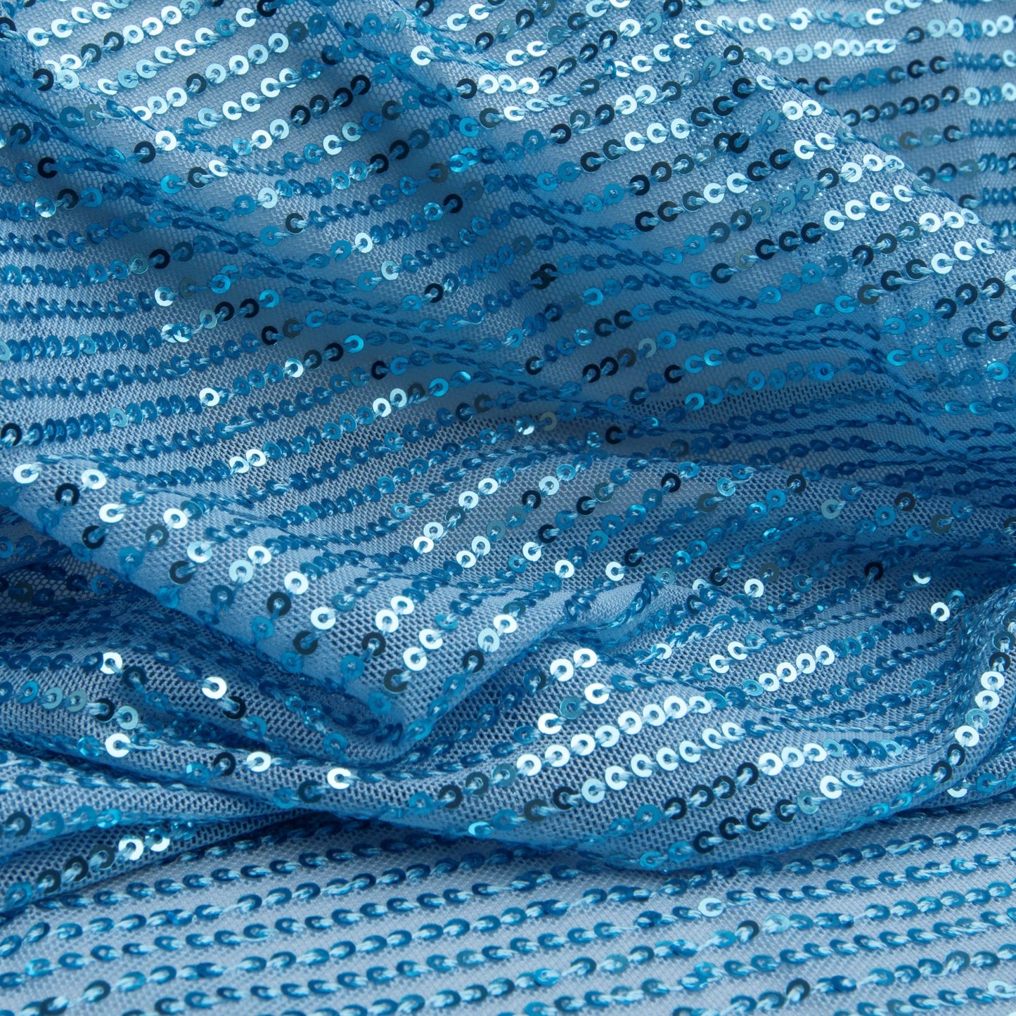 Tule Paetê Des. 2  Azul Claro