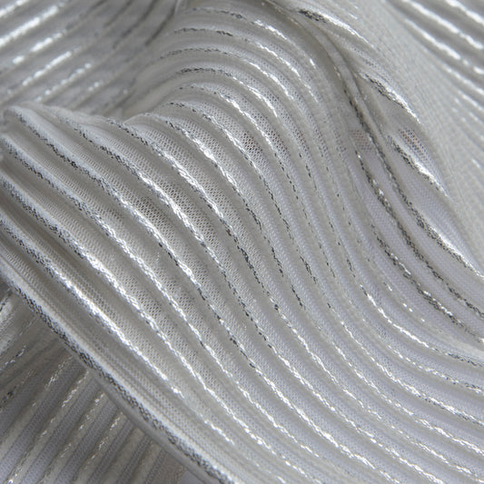 Plissê Metalic Silver Cru / Off White