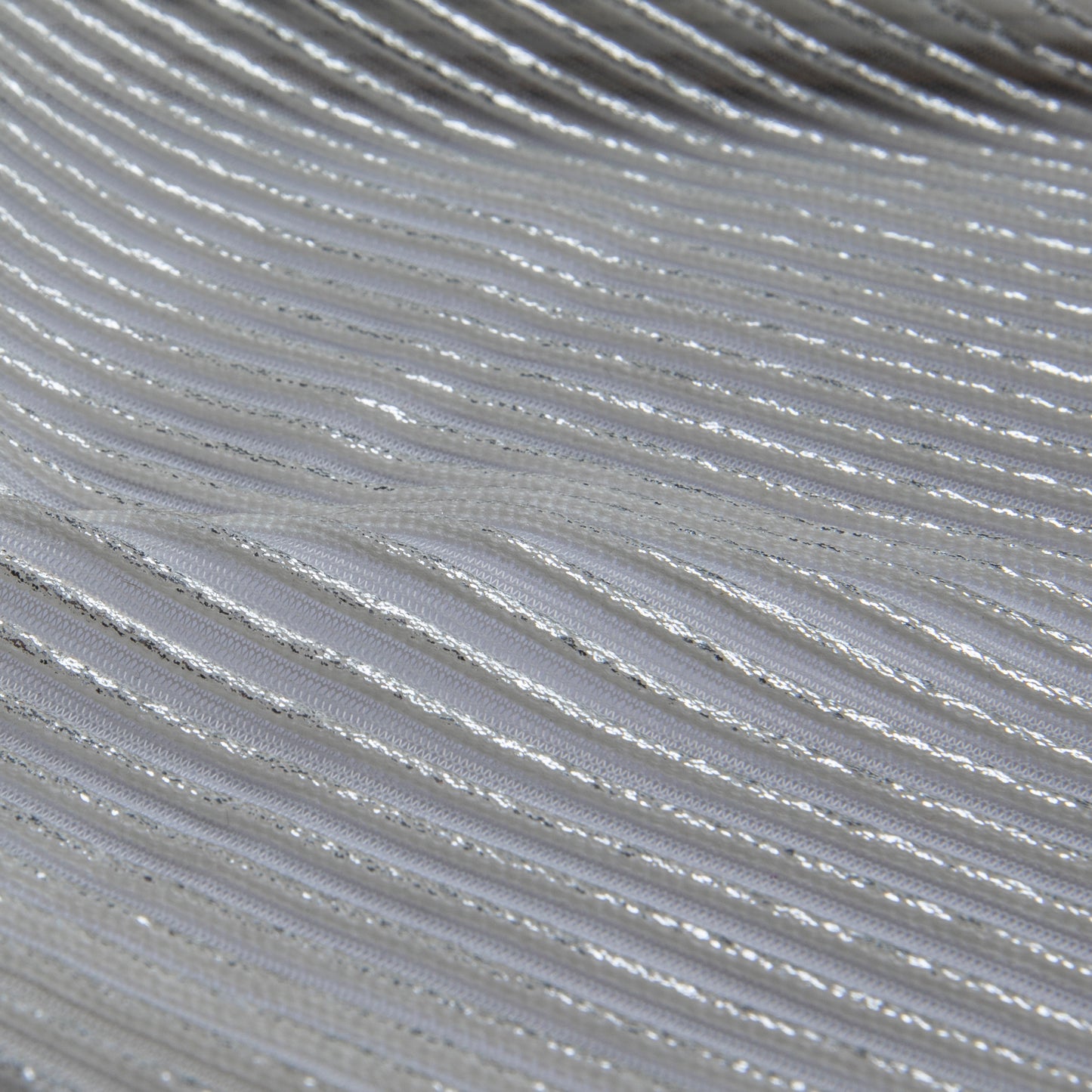 Plissê Metalic Silver Cru / Off White