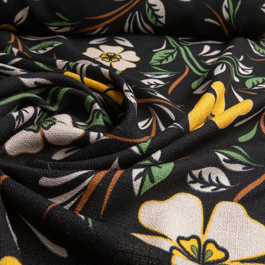 Linho Estampado Des 03 Amarelo