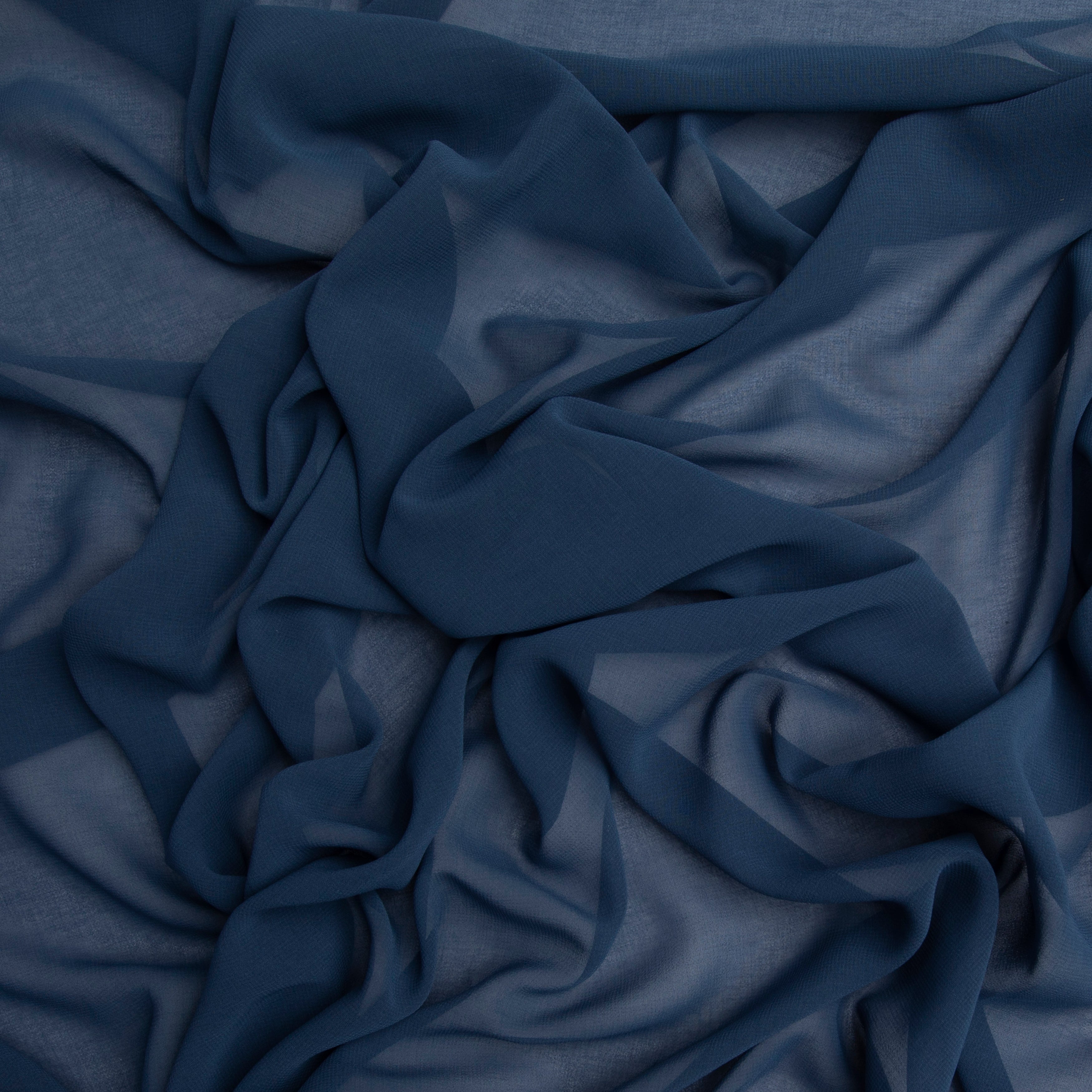 Chiffon Toque De Seda Azul Jeans – Saliby Pacific