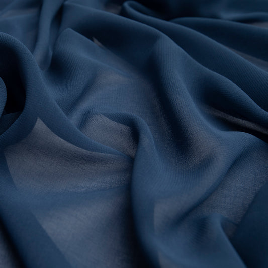 Chiffon Toque De Seda  Azul Jeans