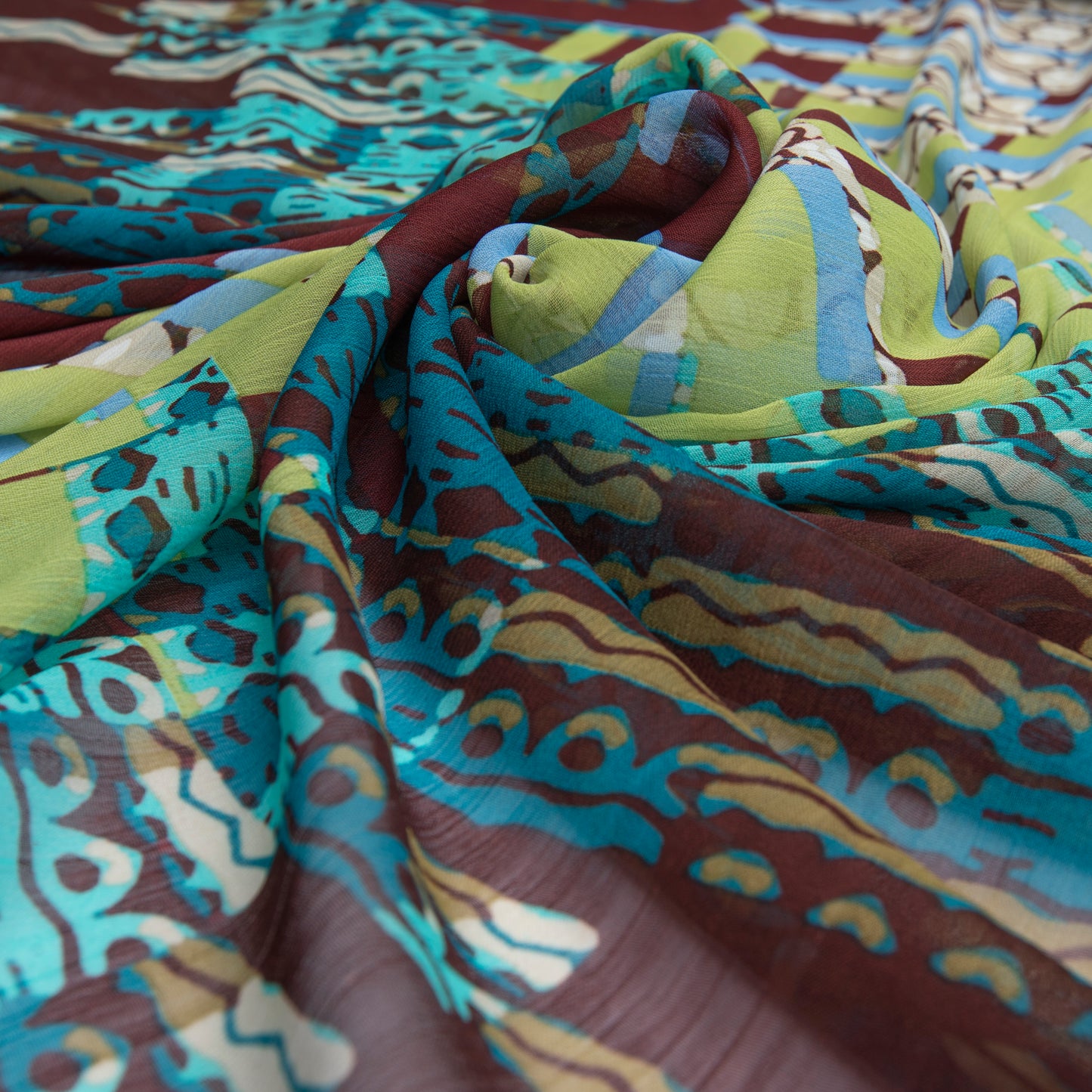 Chiffon Estampado Marrom Des 12