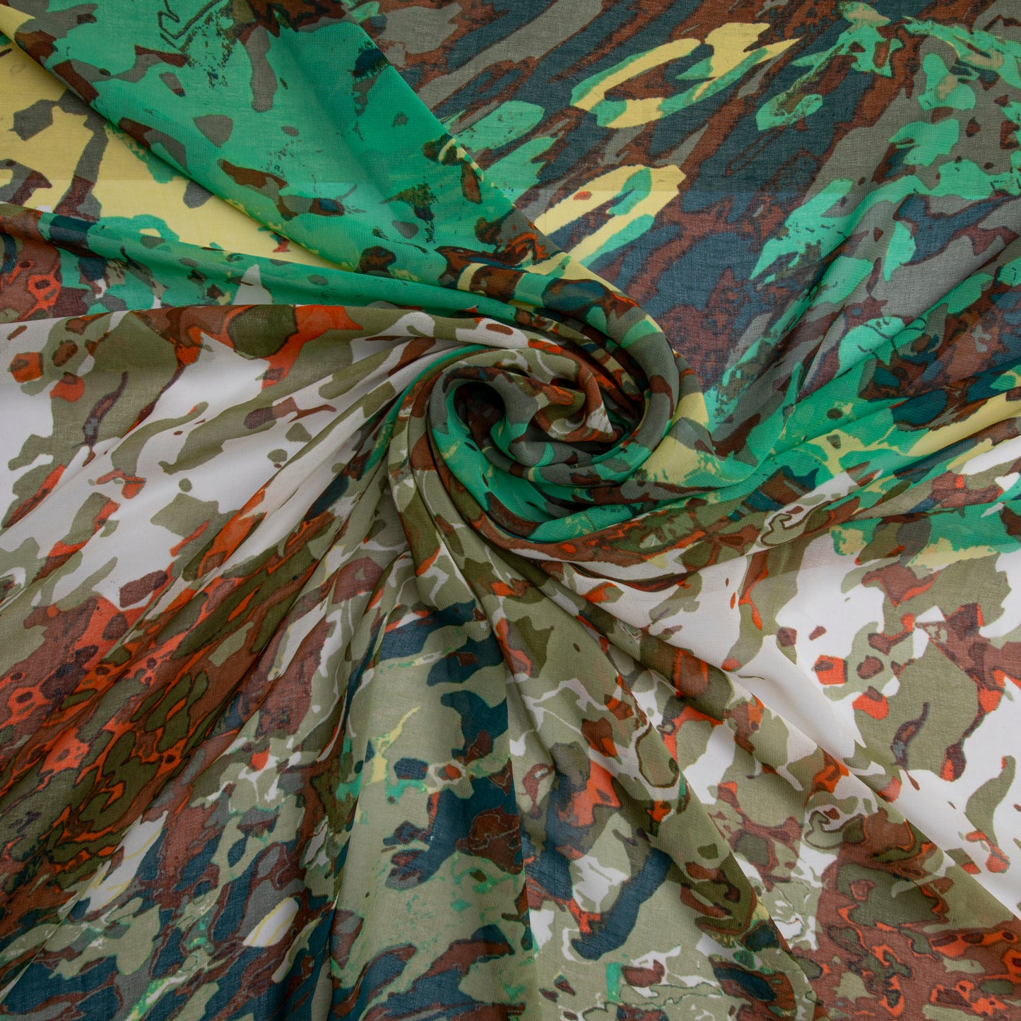 Chiffon Estampado Marrom Des 17