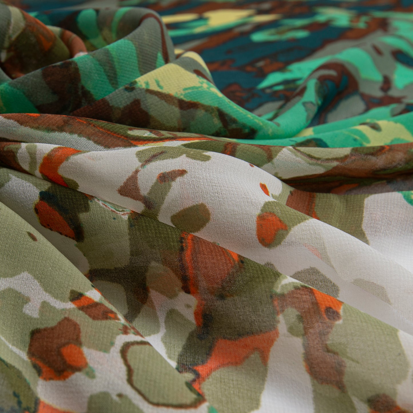 Chiffon Estampado Marrom Des 17