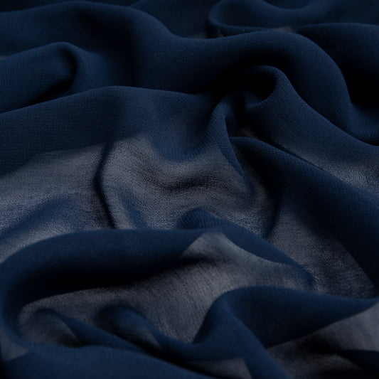 Chiffon Toque De Seda  Azul Marinho