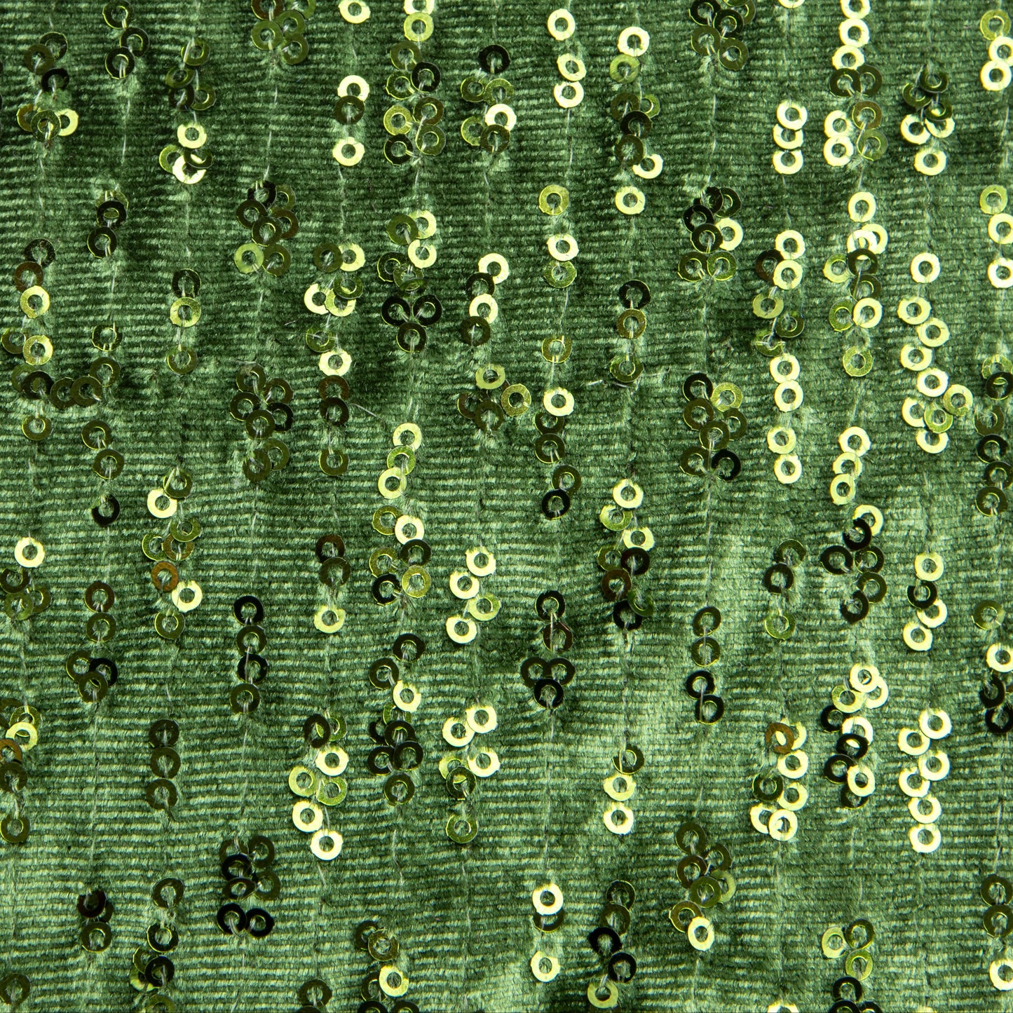 Veludo Paetê Bordado Rings Verde Musgo