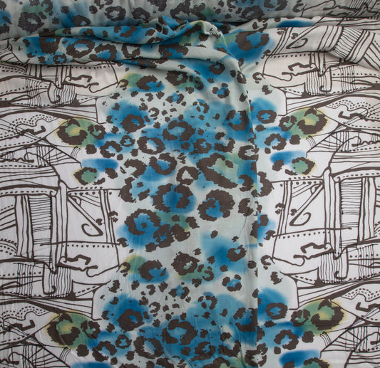 Crepe Voil Estampado Azul Bic Des 6