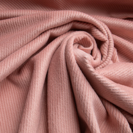 Lã Batida Twill Rosa Claro