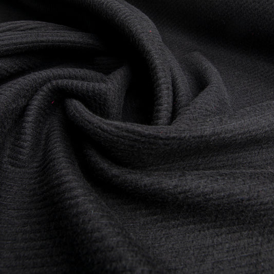 Lã Batida Twill Preto