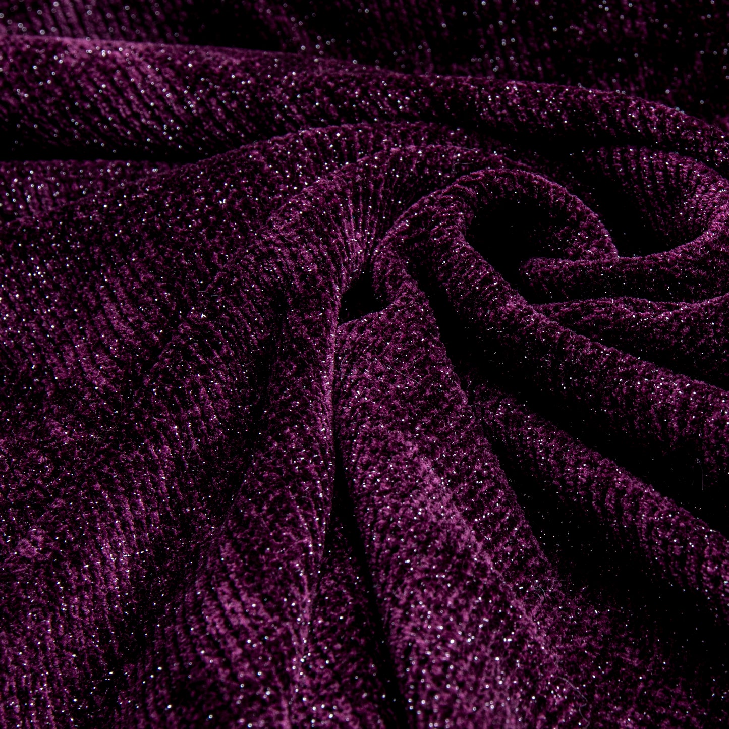 Veludo Boucle Lurex Berinjela