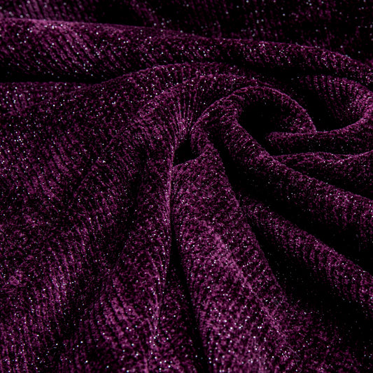 Veludo Boucle Lurex Berinjela